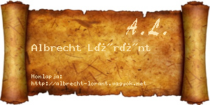 Albrecht Lóránt névjegykártya