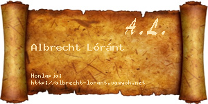 Albrecht Lóránt névjegykártya