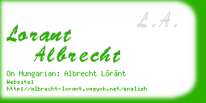 lorant albrecht business card