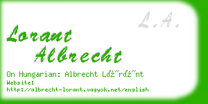 lorant albrecht business card